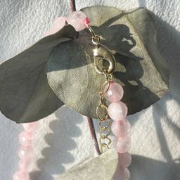 Колье со вставкой из Розового кварца 43 см +