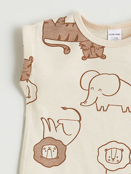 Hayvan Bask?l? Erkek Bebek Tulum