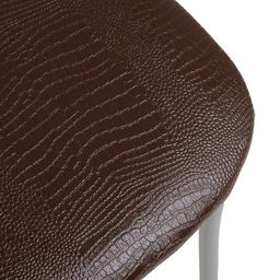 Стул для кухни Клик Мебель «Венский 2», искусственная кожа, цвет серебристый металлик/шоколадная рептилия