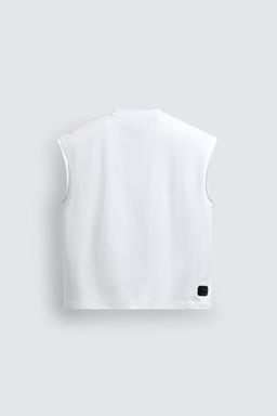 CAMISETA TANK RELAXED FIT TEXTO / Blanco