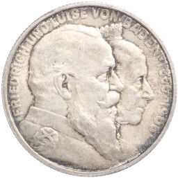 2 марки 1906 года Германия (Баден) 50 лет свадьбе Фридриха I и Луизы Прусской