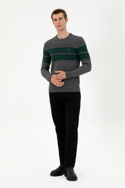 Мужской свитер антрацитового меланжа Неожиданная скидка в корзине - U.s. polo assn фото 4