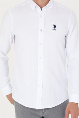 U. S. Polo Assn Мужская белая базовая рубашка с длинным рукавом - U.s. polo assn фото 6