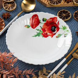 Алый мак, Тарелка суповая, 22 см, 620 мл, круглая, Daniks, LHSP85/K1929 (448962)