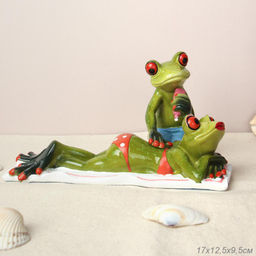 Фигурка Лягушка на отдыхе 9,5 см / YX39019 /уп 16/