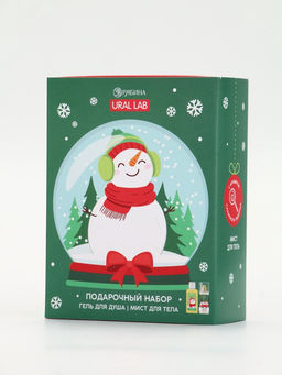 Подарочный набор новогодний Снеговичок, гель для душа 100 мл и мист для тела, URAL LAB