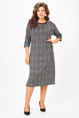 Платье Michel Chic 2191 бордо, серый, клетка