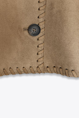 FAUX SUEDE JACKET WITH BRAIDED TRIM - Zara фото 9