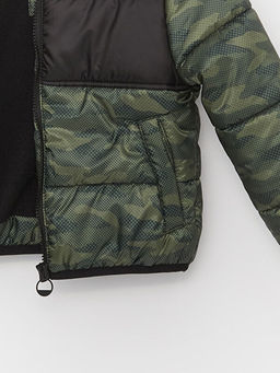 Kap??onlu Kamuflaj Desenli Erkek ?ocuk ?i?me Mont - Waikiki фото 3