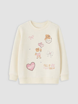 K?z ?ocuk Bask?l? Sweatshirt