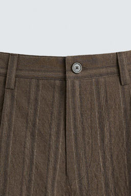 STRIPED REGULAR FIT BERMUDA SHORTS - Zara фото 10