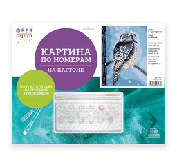 ФРЕЯ PKZ/PM-091 Набор для раскрашивания по номерам (на картоне) 40 х 30 см Сова в сумерках