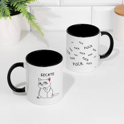 Кружка сублимация Бесите, цвет белый, объем 320 мл, дно черного цвета