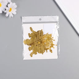 Наклейка бумага, пластик «Корона», золотой блеск, набор 12 шт. 3 размера