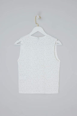 Ekru Fitted/Vucuda Oturan V Yaka Kolsuz Fiyonklu Jakarl? Orme Bluz TWOSS26BZ00104 - Trendyolmilla фото 2