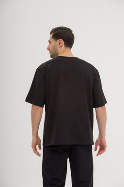 ПЛОТНАЯ ТКАНЬ Оверсайз футболка, черный - Knitka wear фото 6