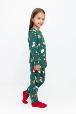 К 1552/тем.зеленый,собачки новый год пижама дет - Crockid фото 5