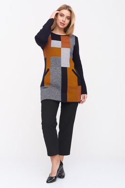 Джемпер Д 2402/сине-терракотовый - Текстильная мануфактура фото 2