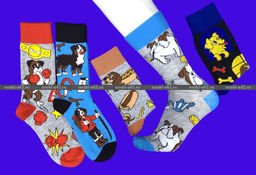 Цена за 10 пар. Nice Socks (AMIGOBS) ЦВЕТНЫЕ ВЫСОКИЕ НОСКИ на вешалке арт. 2209 фактически 37-43