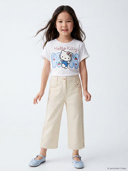 Regular Fit K?z ?ocuk Gabardin Pantolon