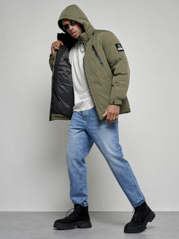 Куртка спортивная мужская зимняя с капюшоном цвета хаки 8360Kh - Wonderrman фото 19