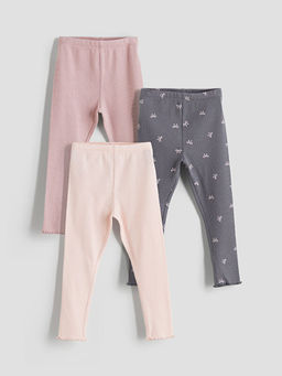 Beli Lastikli Bask?l? K?z Bebek Tayt 3l?