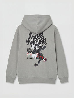 Kap??onlu Spider-Man Bask?l? Erkek ?ocuk Sweatshirt