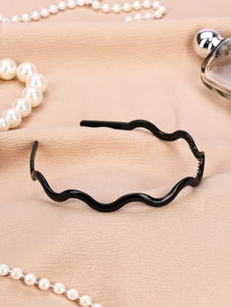 Цена за 12 шт. Ободок для волос «Классика галант», волна объём, 0.6 см, чёрный