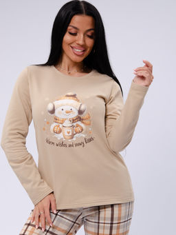 Пижама Ладушка, футер начёс - Малина фото 13