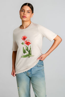 Арт. 31166 Футболка женская  44-52 (5 шт) Цвет:светло-бежевый