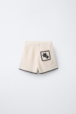 CROCHET KNIT BERMUDA SHORTS WITH TOPSTITCHING - Zara фото 2