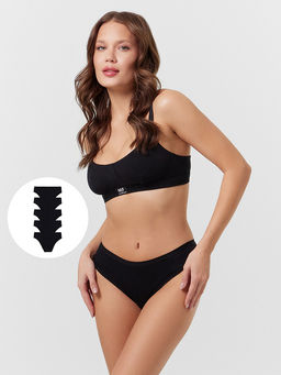 Трусы женские слипы мультипак (5 шт.) в черном цвете