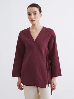 Kruvaze Yaka Kad?n M?slin Kimono