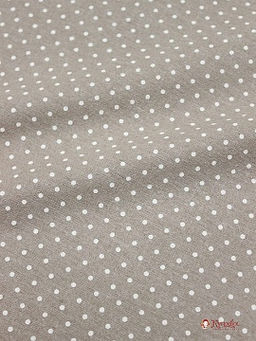 Теплый хлопок меланж Белый горох (2мм) на бежево-кофейном, ш.1.48м, хл-60%, п/э-40%, 150гр/м.кв