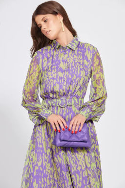 Платье 2461 фиолетовый/салатовый - Eola фото 5