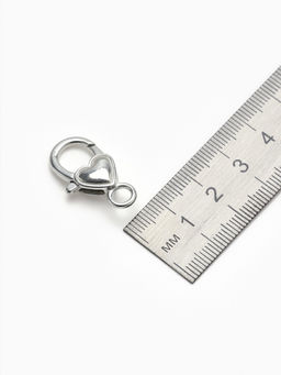 Цена за 2 шт. Замок-карабин Сердечко гладкое, (набор 3 шт.), 14?26 мм, цвет серебро