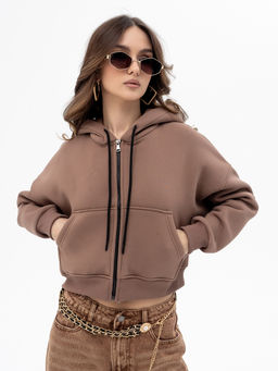 Толстовка футер 3х нитка с начесом,кофейный