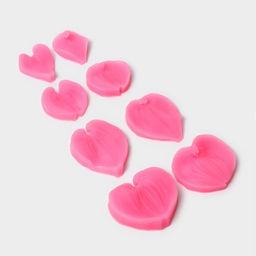Набор молдов для заливки Сердца, силикон, 4 пары, розовый