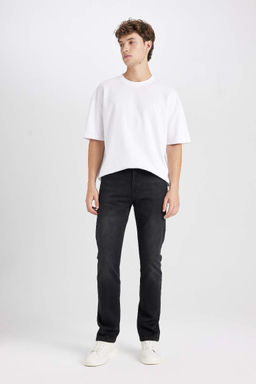 Джинсовые брюки Sergio Regular Fit Normal Mold с нормальной талией и зауженными штанинами - Defacto фото 3