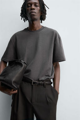 CAMISETA RELAXED FIT INTERLOCK / Gris antracita - Zara фото 6