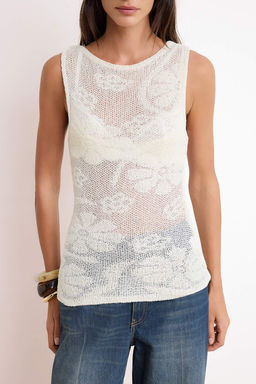 Ekru Bisiklet Yaka Fitted Dokulu Triko Ince Bluz TWOSS26BZ00316 - Trendyolmilla фото 3