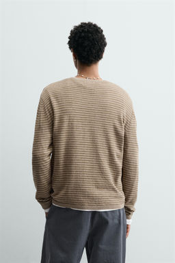 JERSEY JACQUARD RAYAS / Tostado - Zara фото 3