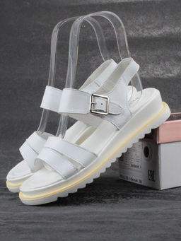 08-PEXL76-1 WHITE Босоножки женские (натуральная кожа)