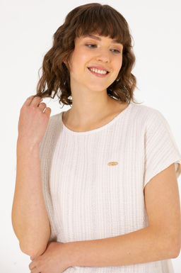 Женская кремовая футболка - U.s. polo assn фото 3