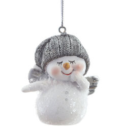 Фигурка декоративная подвесная "Снеговик", L4,5 W4 H5,5 см, 2в.