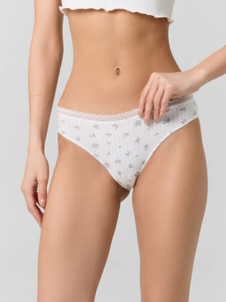 Цена за 2 штуки! Трусы женские белые с цветочным принтом - Mark formelle фото 2