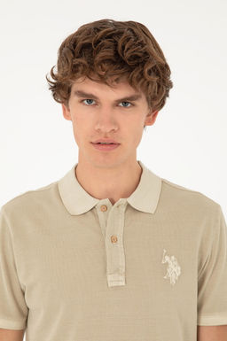 Футболка U.S. Polo Assn мужская светло-хаки хлопок  фото 2