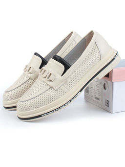 03-PDD170-2 BEIGE Лоферы женские (натуральная кожа)