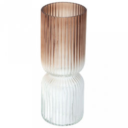 Ваза для цветов стеклянная "Харви-Бей-4" 2,2л, д11,5см, h30см, большая, текстурная (Россия)