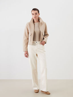 G?mlek Yaka Kad?n Ka?e Ceket